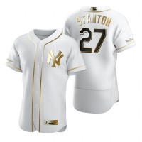New York New York Yankees #27 Giancarlo Stanton White Nike Men's Authentic Golden Edition MLB Jersey