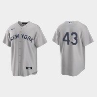 New York New York Yankees #43 Jonathan Loaisiga Men's Nike Gray 2021 Field of Dreams Game MLB Jersey