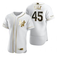 New York New York Yankees #45 Gerrit Cole White Nike Men's Authentic Golden Edition MLB Jersey