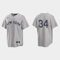 New York New York Yankees #34 Justin Wilson Men's Nike Gray 2021 Field of Dreams Game MLB Jersey
