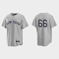 New York New York Yankees #66 Kyle Higashioka Men's Nike Gray 2021 Field of Dreams Game MLB Jersey