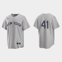 New York New York Yankees #41 Miguel Andujar Men's Nike Gray 2021 Field of Dreams Game MLB Jersey