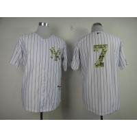 New York Yankees #7 Mickey Mantle White USMC Cool Base Stitched MLB Jersey