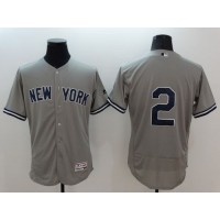 New York Yankees #2 Derek Jeter Grey Flexbase Authentic Collection Stitched MLB Jersey