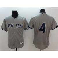 New York Yankees #4 Lou Gehrig Grey Flexbase Authentic Collection Stitched MLB Jersey