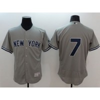 New York Yankees #7 Mickey Mantle Grey Flexbase Authentic Collection Stitched MLB Jersey