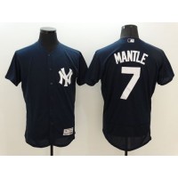 New York Yankees #7 Mickey Mantle Navy Blue Flexbase Authentic Collection Stitched MLB Jersey