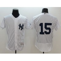 New York Yankees #15 Thurman Munson White Strip Flexbase Authentic Collection Stitched MLB Jersey