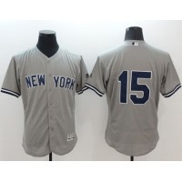 New York Yankees #15 Thurman Munson Grey Flexbase Authentic Collection Stitched MLB Jersey