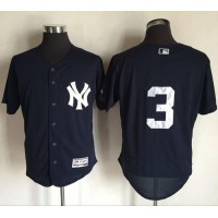 New York Yankees #3 Babe Ruth Navy Blue Flexbase Authentic Collection Stitched MLB Jersey