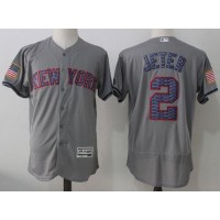 New York Yankees #2 Derek Jeter Grey Fashion Stars & Stripes Flexbase Authentic Stitched MLB Jersey