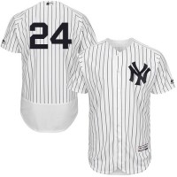 New York Yankees #24 Gary Sanchez White Strip Flexbase Authentic Collection Stitched MLB Jersey