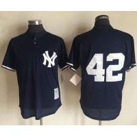 Mitchell And Ness 1995 New York Yankees #42 Mariano Rivera Navy Blue Throwback Stitched MLB Jersey