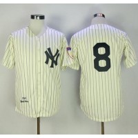 Mitchell And Ness 1951 New York Yankees #8 Yogi Berra Cream Throwback Stitched MLB Jersey