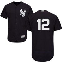 New York Yankees #12 Troy Tulowitzki Navy Blue Flexbase Authentic Collection Stitched MLB Jersey
