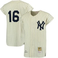 Mitchell And Ness 1961 New York Yankees #16 Whitey Ford Cream Throwback Stitched MLB Jersey