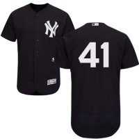 New York Yankees #41 Miguel Andujar Navy Blue Flexbase Authentic Collection Stitched MLB Jersey