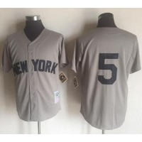 Mitchell And Ness New York Yankees #5 Joe DiMaggio Grey Throwback Stitched MLB Jersey