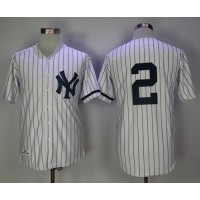 Mitchell And Ness 1995 New York Yankees #2 Derek Jeter White Strip Throwback Stitched MLB Jersey