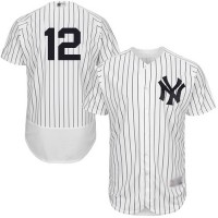 New York Yankees #12 Troy Tulowitzki White Strip Flexbase Authentic Collection Stitched MLB Jersey