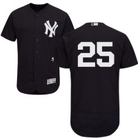 New York Yankees #25 Gleyber Torres Navy Blue Flexbase Authentic Collection Stitched MLB Jersey