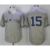 Mitchell And Ness 1978 New York Yankees #15 Thurman Munson Grey Throwback Stitched MLB Jersey