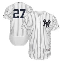 New York Yankees #27 Giancarlo Stanton White Strip Flexbase Authentic Collection Stitched MLB Jersey