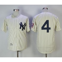Mitchell And Ness 1939 New York Yankees #4 Lou Gehrig Cream Throwback Stitched MLB Jersey