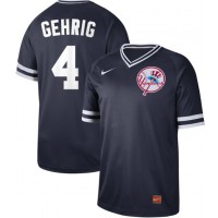 Nike New York Yankees #4 Lou Gehrig Navy Authentic Cooperstown Collection Stitched MLB Jersey