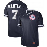 Nike New York Yankees #7 Mickey Mantle Navy Authentic Cooperstown Collection Stitched MLB Jersey