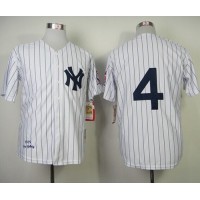 Mitchelland Ness 1939 New York Yankees #4 Lou Gehrig White Throwback Stitched MLB Jersey