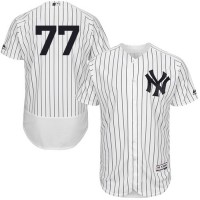 New York Yankees #77 Clint Frazier White Strip Flexbase Authentic Collection Stitched MLB Jersey