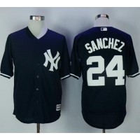 New York Yankees #24 Gary Sanchez Navy Blue New Cool Base Stitched MLB Jersey