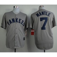 Mitchell And Ness 75TH New York Yankees #7 Mickey Mantle Grey Throwback Stitched MLB Jersey