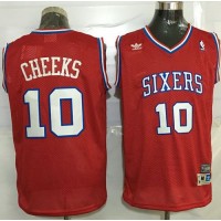 Philadelphia 76ers #10 Maurice Cheeks Red Throwback Stitched NBA Jersey