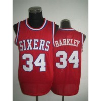 Philadelphia 76ers #34 Charles Barkley Red Throwback Stitched NBA Jersey