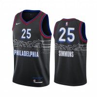 Nike Philadelphia 76ers #25 Ben Simmons Black NBA Swingman 2020-21 City Edition Jersey