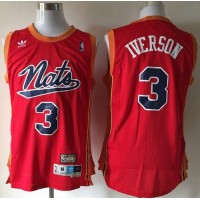 Philadelphia 76ers #3 Allen Iverson Nats Throwback Red Stitched NBA Jersey