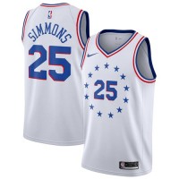 Nike Philadelphia 76ers #25 Ben Simmons White NBA Swingman Earned Edition Jersey