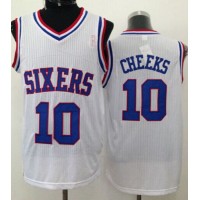 Philadelphia 76ers #10 Maurice Cheeks White Throwback Stitched NBA Jersey