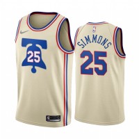 Philadelphia Philadelphia 76ers #25 Ben Simmons Cream NBA Swingman 2020-21 Earned Edition Jersey