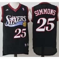 Philadelphia 76ers #25 Ben Simmons Black Throwback Stitched NBA Jersey