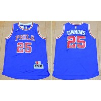 Philadelphia 76ers #25 Ben Simmons Blue Throwback Stitched NBA Jersey