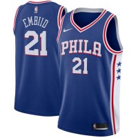 Nike Philadelphia 76ers #21 Joel Embiid Blue NBA Swingman Icon Edition Jersey