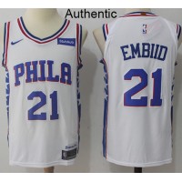 Nike Philadelphia 76ers #21 Joel Embiid White NBA Authentic Association Edition Jersey