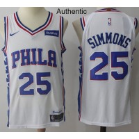 Nike Philadelphia 76ers #25 Ben Simmons White NBA Authentic Association Edition Jersey