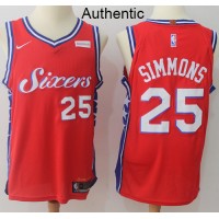 Nike Philadelphia 76ers #25 Ben Simmons Red NBA Authentic Statement Edition Jersey