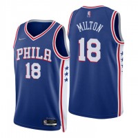 Nike Philadelphia 76ers #18 Shake Milton Royal Men's 2021-22 NBA 75th Anniversary Diamond Swingman Jersey - Icon Edition
