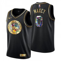 Philadelphia Philadelphia 76ers #0 Tyrese Maxey Men's Golden Edition Diamond Logo 2021/22 Swingman Jersey - Black
