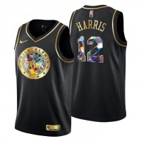 Philadelphia Philadelphia 76ers #12 Tobias Harris Men's Golden Edition Diamond Logo 2021/22 Swingman Jersey - Black